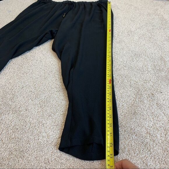 Eileen Fisher Women's Silk Charmeuse Drawstring Ankle Pants Black Sz S - Picture 11 of 12